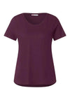 Street One Style Gerda Round Neck T-Shirt, Tamed Berry