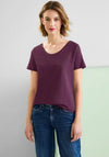 Street One Style Gerda Round Neck T-Shirt, Tamed Berry