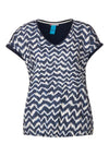 Street One Zig Zag Print T-Shirt, Deep Blue