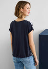 Street One Zig Zag Print T-Shirt, Deep Blue