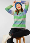 Street One Striped Knit Sweater, Green Multi