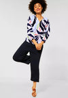 Street One Printed Tie Neck Blouse, White Multi