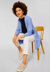 Street One Long Open Knit Cardigan, Blue Melange