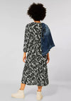 Street One Elasticated Waist Printed Midi Dress, Olive & White