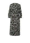 Street One Elasticated Waist Printed Midi Dress, Olive & White