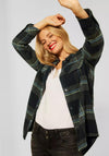 Street One Checked Shirt Jacket, Full Olive Multi