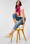 Street One Feather Print Scarf, Cherry Red
