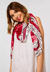 Street One Text Print Square Scarf, Cherry Red