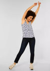 Street One Print Buttoned Vest Top, White