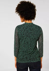 Street One Printed Mesh Top, Bright Olive