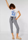Street One Striped Slim Trousers, Grand Blue