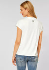 Street One Shimmer Line Front T-Shirt, Off White