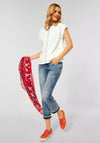 Street One Shimmer Line Front T-Shirt, Off White