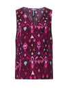 Street One Ikat Print Sleeveless Top, Pink Multi