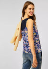 Street One Floral Embroidered Neckline Vest Top, Grand Blue