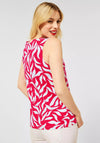 Street One Leaf Print Vest Top, Intense Coral