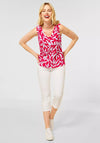 Street One Leaf Print Vest Top, Intense Coral