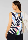 Street One Printed Round Neck Vest Top, White Multi