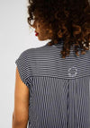Street One Striped Short Sleeve Shirt, Navy and White