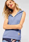 Street One Sleeveless Sweat Hoodie, Light Blue