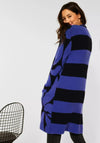 Street One Open Long Knit Cardigan, Blue & Black