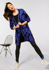 Street One Open Long Knit Cardigan, Blue & Black