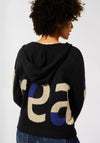 Street One Hooded Short Knit Cardigan, Black Multi