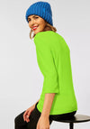 Street One Scoop Neck Basic T-Shirt, Apple Green