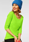 Street One Scoop Neck Basic T-Shirt, Apple Green