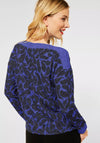 Street One Fade Print Pullover, Blue & Black