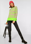 Street One Neon Text Print Pullover, Apple Green & Beige