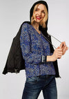 Street One Petal Print V Neck Top, Navy Multi