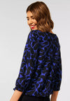 Street One Abstract Print Blouse, Blue & Black
