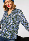 Street One Floral Buttoned Blouse, Blue Multi