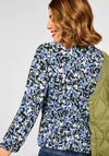 Street One Floral Keyhole Neck Blouse, Blue Multi