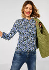 Street One Floral Keyhole Neck Blouse, Blue Multi
