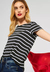 Street One Striped Short Sleeve T-Shirt, Black