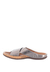 Strive Maria Leather Buckle Sandals, Pewter