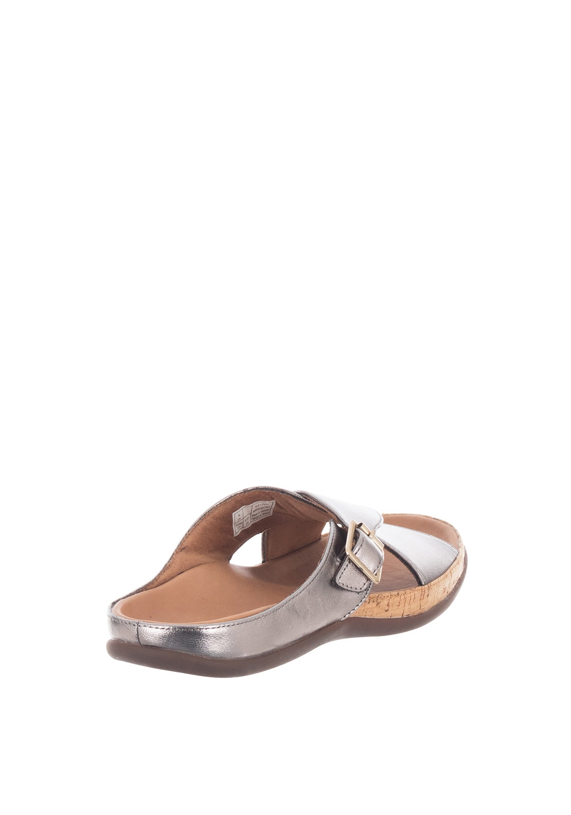 Strive Maria Leather Buckle Sandals, Pewter
