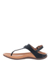 Strive Tropez Leather Metallic Thong Sandals, Black