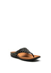 Strive Figi Leather Quilted Slip On Sandals, Black