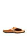 Strive Java Leather Metallic Buckle Sandals, Tan