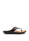 Strive Maui Leather Slip on Sandals, Black