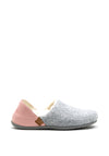 Strive Sofia Covered Heel Slippers, Light Grey & Pink