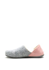 Strive Sofia Covered Heel Slippers, Light Grey & Pink
