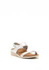 Strive Isla Metallic Leather Elastic Strap Sandals, Silver