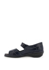 Suave Womens Yolanda Leather Velcro Strap Sandals, Navy