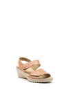 Suave Daisy Leather Velcro Strap Wedge Sandals, Pink