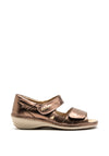 Dubarry Yolanda Leather Velcro Strap Sandals, Bronze