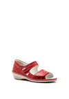 Dubarry Yolanda Leather Velcro Strap Sandals, Red